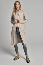 Long open cashmere cardigan with shawl collar image number 0