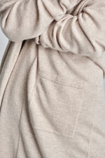 Long open cashmere cardigan with shawl collar image number 2