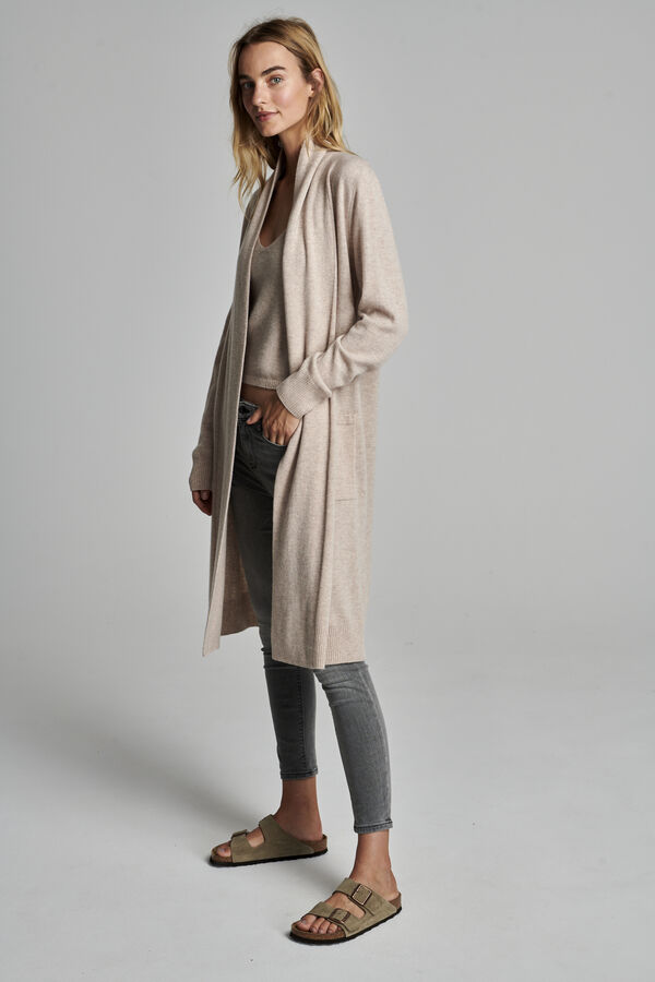 Long cardigan ouvert en cachemire image number 2