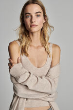 Lange offene Kaschmir-Strickjacke image number 6