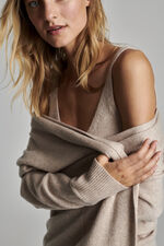 Long open cashmere cardigan with shawl collar image number 7