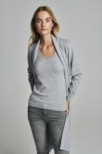 Long open cashmere cardigan with shawl collar image number 9