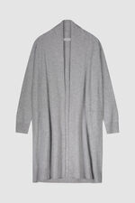 Long open cashmere cardigan with shawl collar image number 1