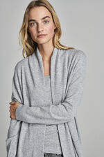 Long open cashmere cardigan with shawl collar image number 6
