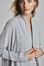 Long open cashmere cardigan with shawl collar image number 7
