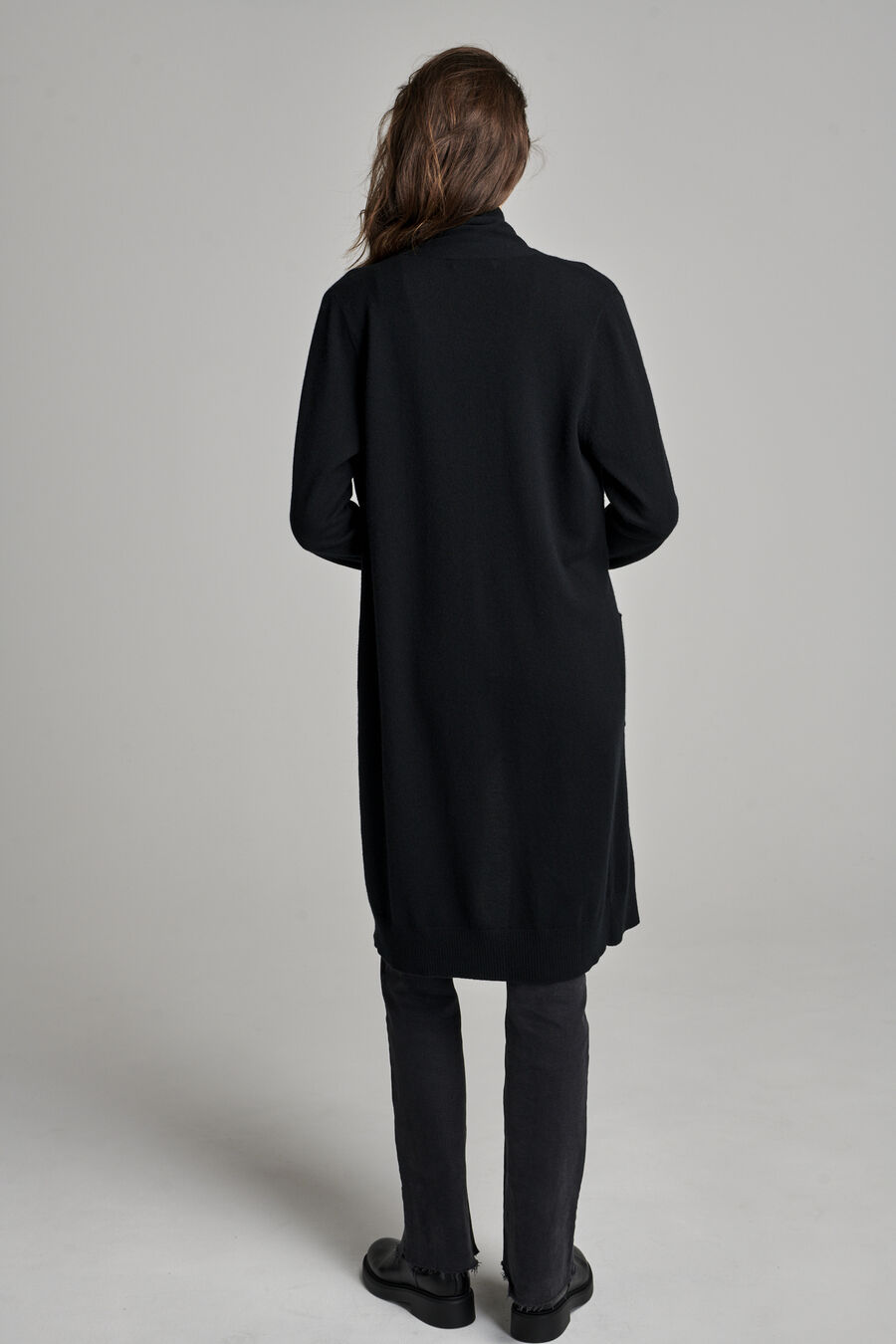 Long cardigan ouvert en cachemire image number 3