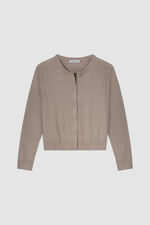 Round neck cashmere cardigan image number 7