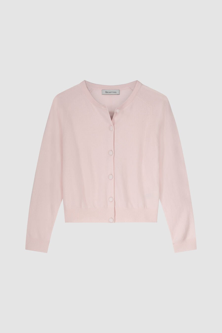 Round neck cashmere cardigan image number 1