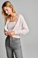 Round neck cashmere cardigan image number 9