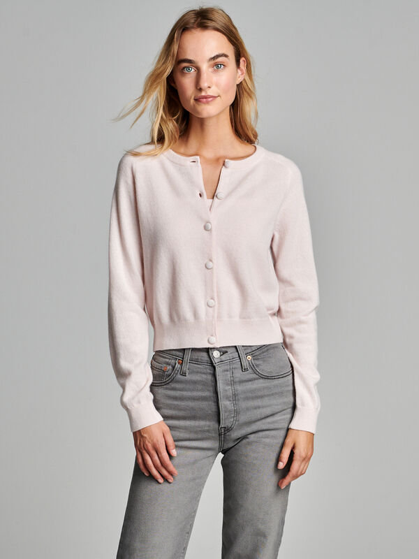 Round neck cashmere cardigan