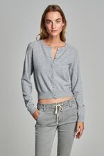 Bio-Kaschmir-Strickjacke mit Rundhalsausschnitt image number 9