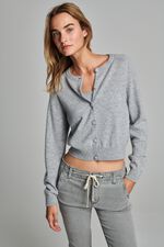 Bio-Kaschmir-Strickjacke mit Rundhalsausschnitt image number 1