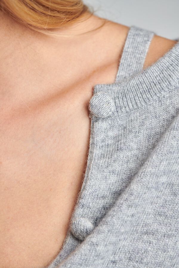 Bio-Kaschmir-Strickjacke mit Rundhalsausschnitt image number 2