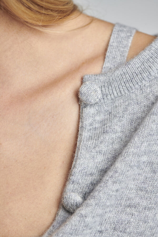 Round neck cashmere cardigan image number 7