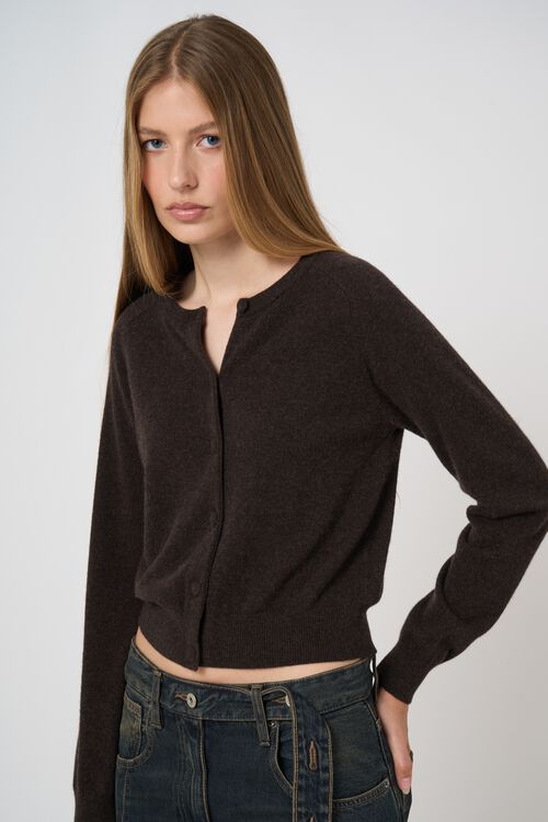 Cashmere vest met ronde hals