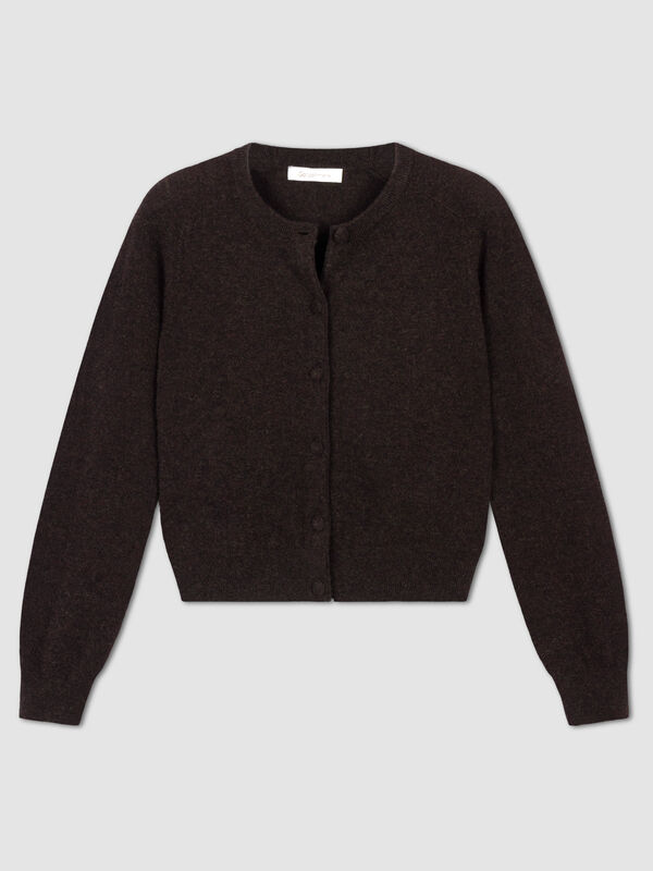 Round neck cashmere cardigan