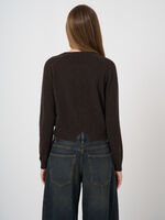 Round neck cashmere cardigan image number 2