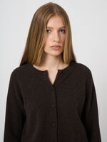 Round neck cashmere cardigan image number 3