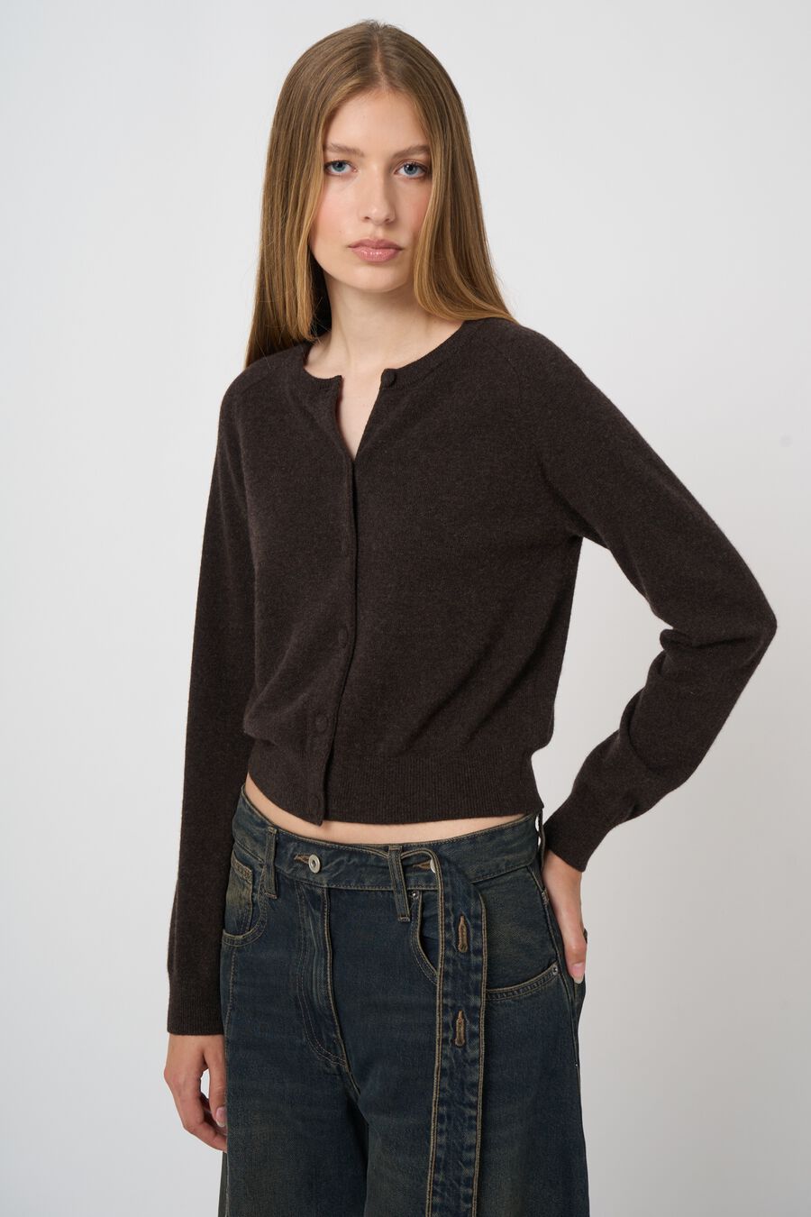 Cashmere vest met ronde hals image number 4