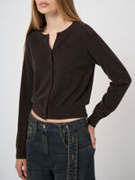Round neck cashmere cardigan image number 6