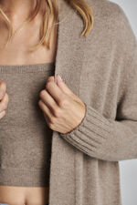 Organic cashmere cardigan with ribbed shawl collar image number 7