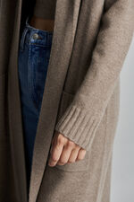 Organic cashmere cardigan with ribbed shawl collar image number 8