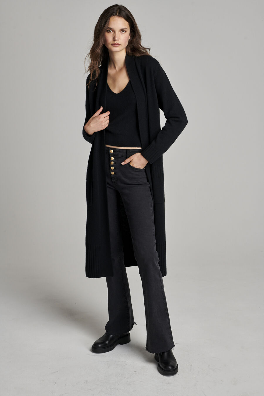 Cardigan en cachemire avec col châle image number 2