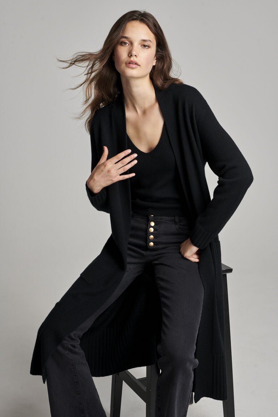 Cardigan en cachemire avec col châle image number 4