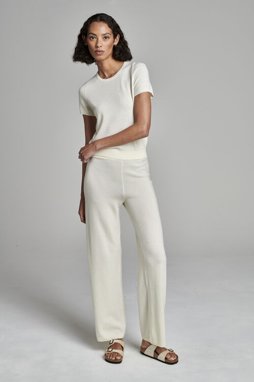 Wijde cashmere broek