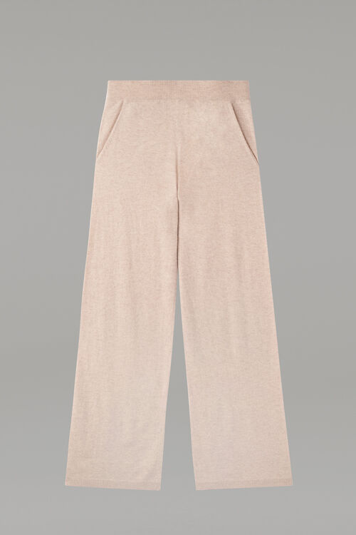 Wijde cashmere broek