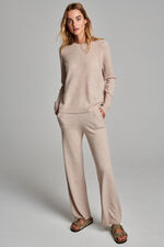 Wijde cashmere broek image number 1