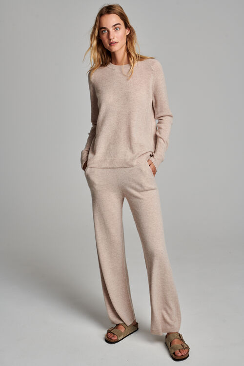 Wijde cashmere broek