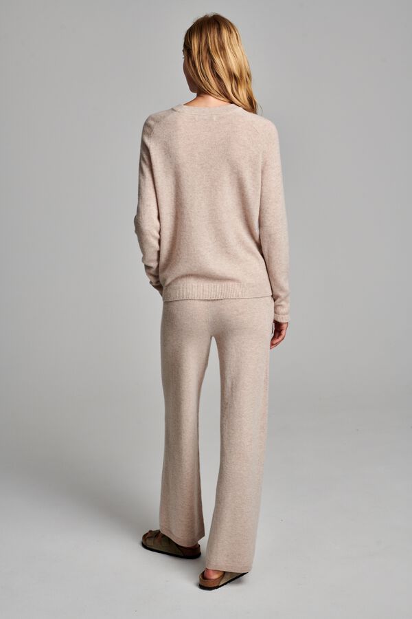 Wide organic cashmere knitted pants image number 2