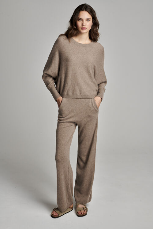 Wijde cashmere broek