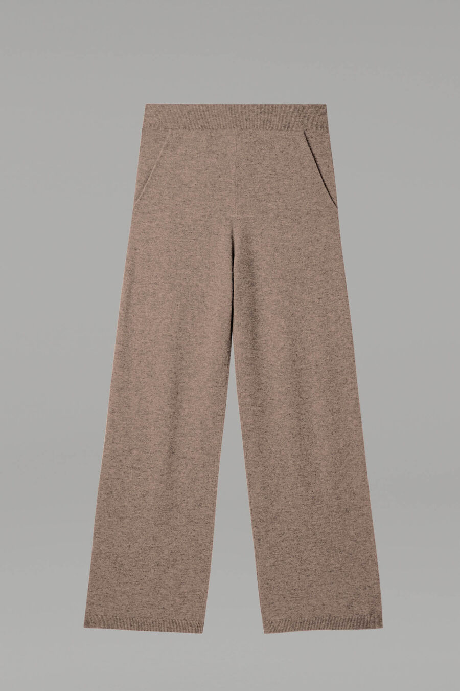 Wide organic cashmere knitted pants image number 0