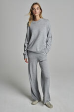 Wide organic cashmere knitted pants image number 1