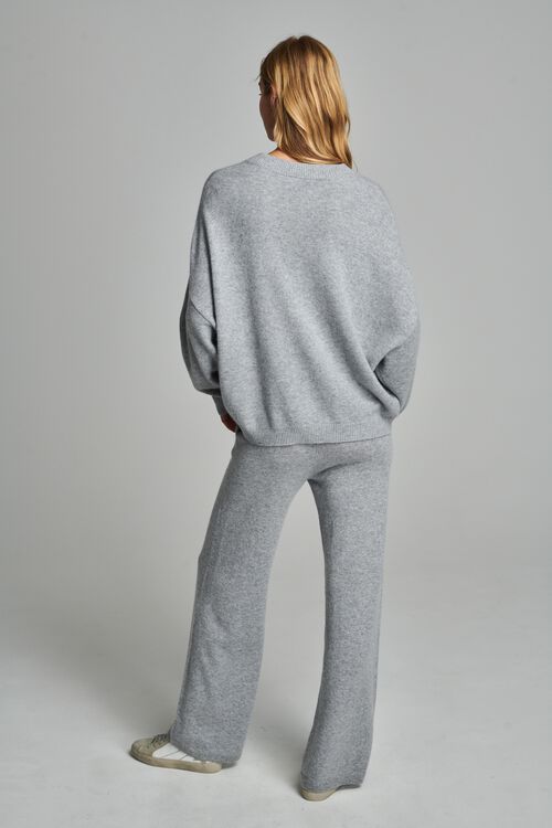 Wijde cashmere broek
