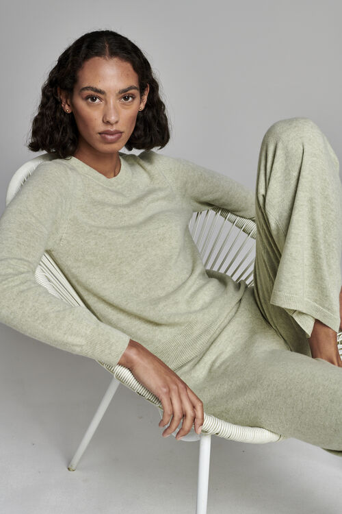 Wijde cashmere broek