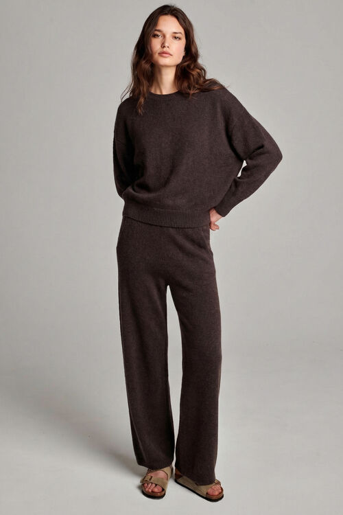 Wijde cashmere broek