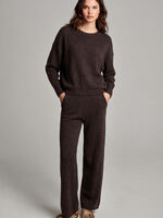 Wide organic cashmere knitted pants image number 1