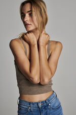 Fine knit cropped cashmere top image number 3
