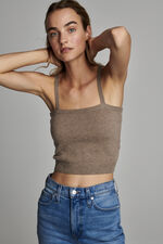 Fine knit cropped cashmere top image number 8