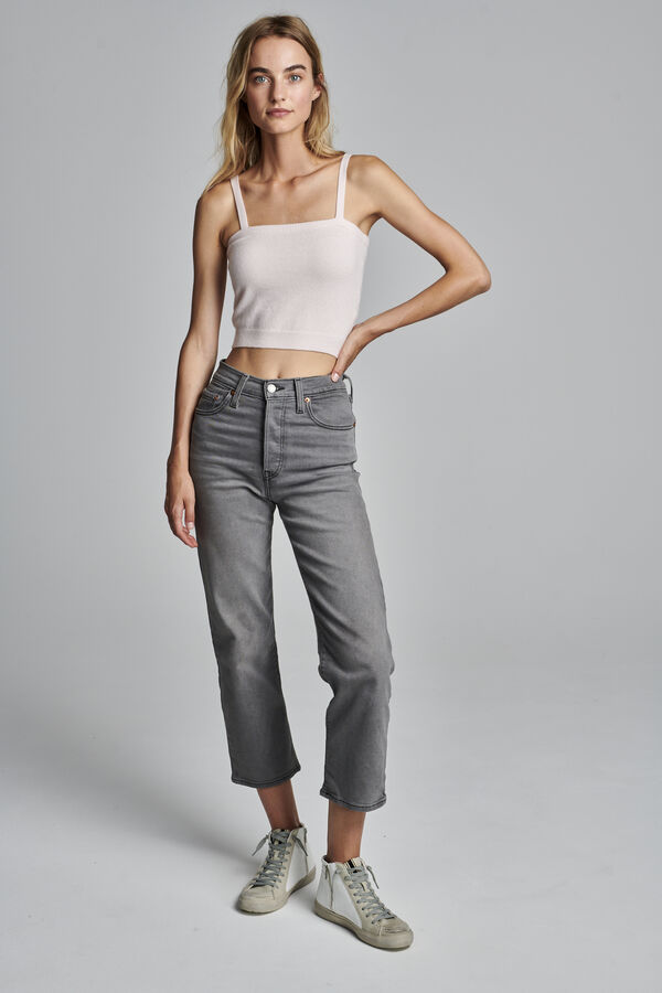 Kurzes Kaschmir-Oberteil mit Spaghettiträger image number 5