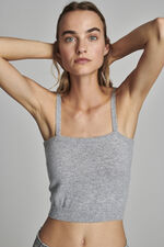 Fine knit cropped cashmere top image number 5