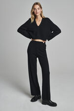 Cropped cashmere sweater with deep V-neck image number 7