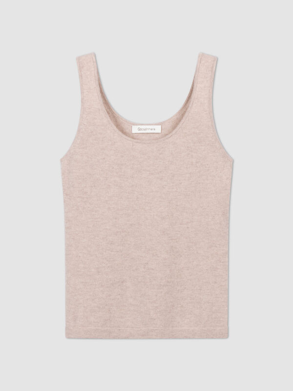 Organic cashmere round neck top