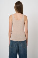 Gebreide cashmere top met ronde hals image number 5