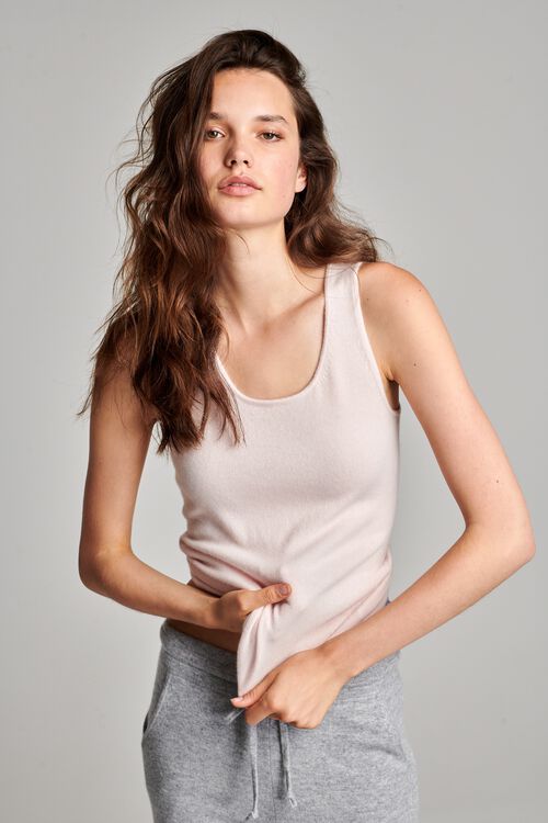 Gebreide cashmere top met ronde hals