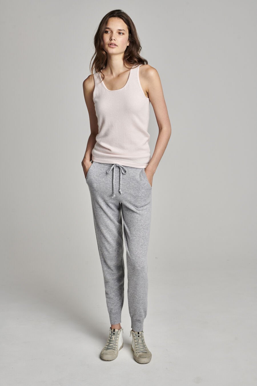 Gebreide cashmere top met ronde hals image number 3