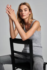 Gebreide cashmere top met ronde hals image number 4